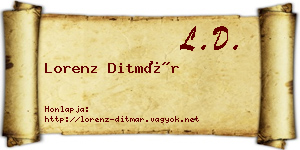 Lorenz Ditmár névjegykártya